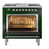ILVE Nostalgie II 36" UP36FNMPEGC Dual Fuel Range door opened