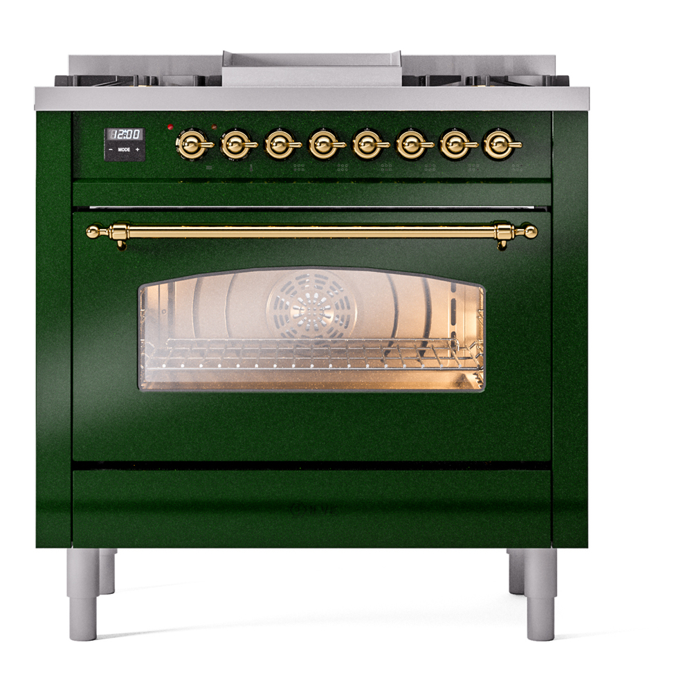 ILVE Nostalgie II 36" UP36FNMPEGGLP Dual Fuel Range front view