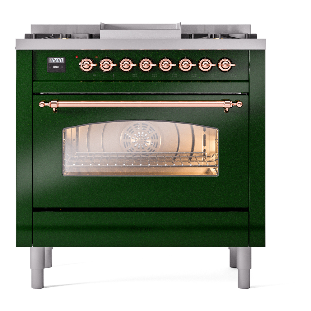ILVE Nostalgie II 36" UP36FNMPEGG Dual Fuel Range front view