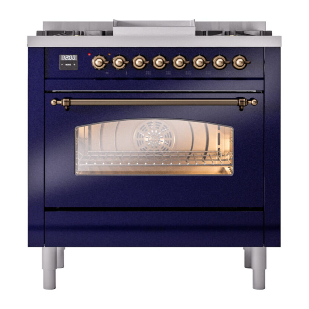 ILVE Nostalgie II 36" UP36FNMPMBBLP Dual Fuel Range front view