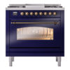 ILVE Nostalgie II 36" UP36FNMPMBB Dual Fuel Range front view