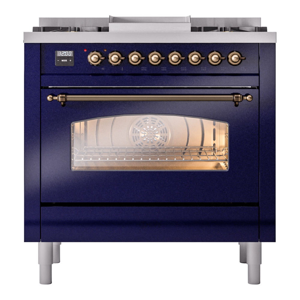 ILVE Nostalgie II 36" UP36FNMPMBB Dual Fuel Range front view