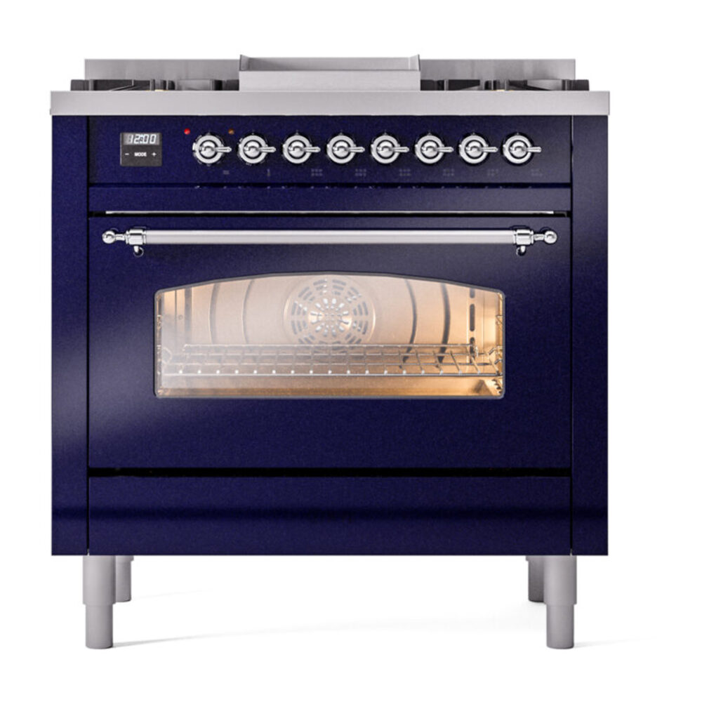 ILVE Nostalgie II 36" UP36FNMPMBC Dual Fuel Range front view