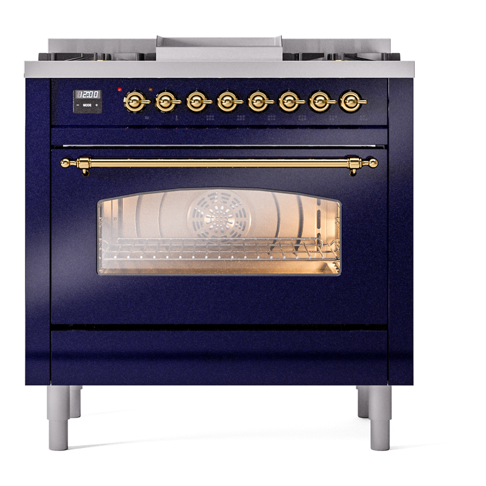 ILVE Nostalgie II 36" UP36FNMPMBGLP Dual Fuel Range front view