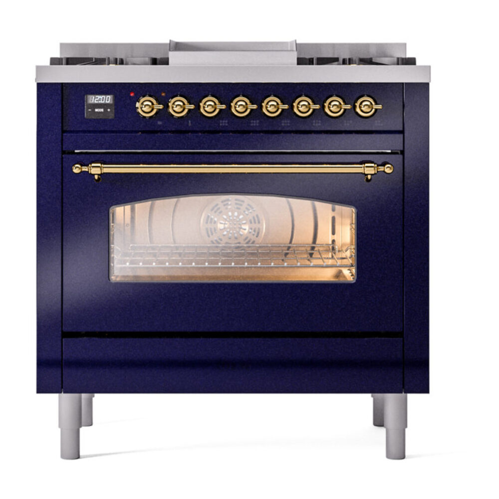 ILVE Nostalgie II 36" UP36FNMPMBG Dual Fuel Range front view