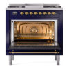 ILVE Nostalgie II 36" UP36FNMPMBG Dual Fuel Range door opened