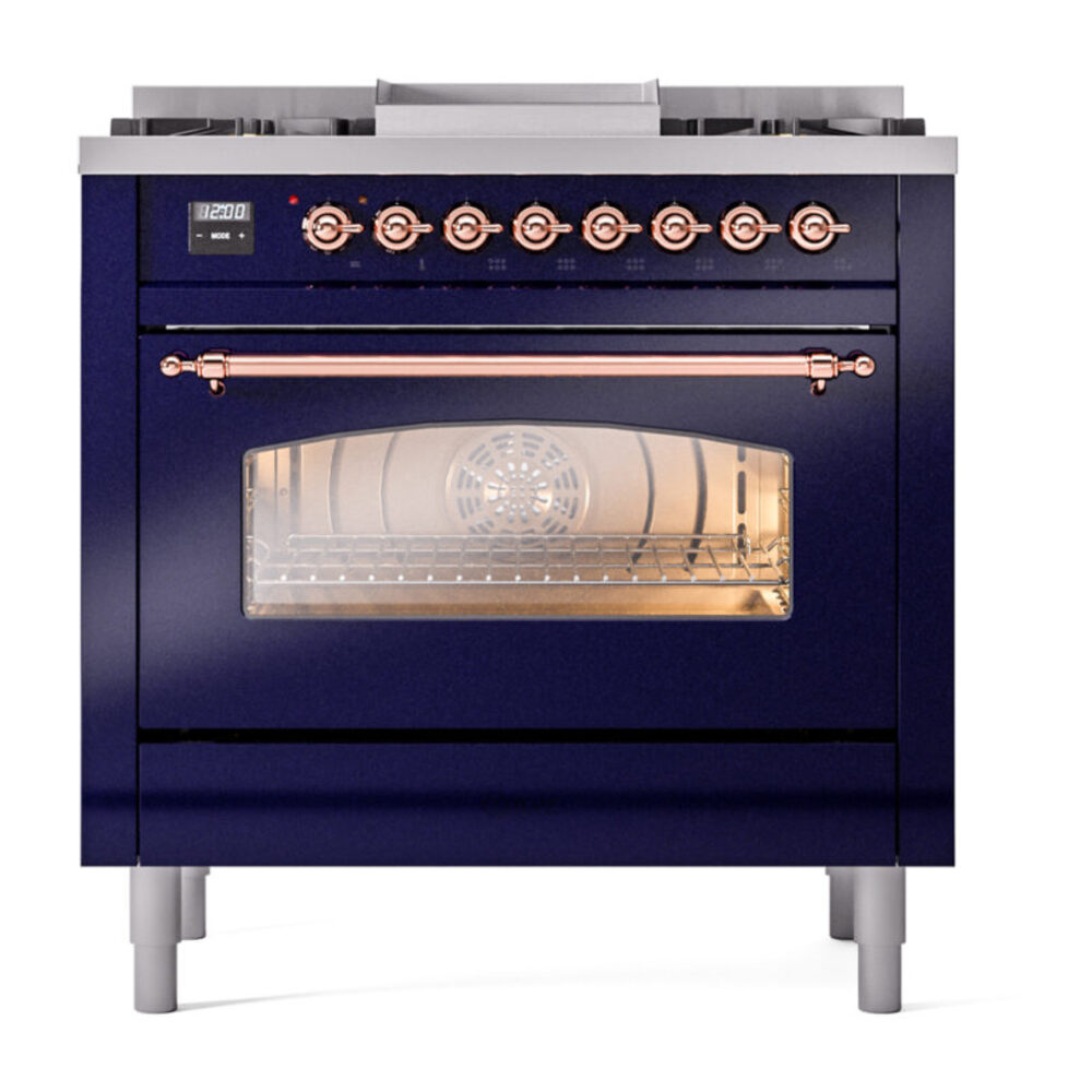 ILVE Nostalgie II 36" UP36FNMPMBPLP Dual Fuel Range front view