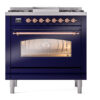 ILVE Nostalgie II 36" UP36FNMPMBP Dual Fuel Range front view