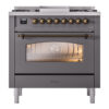 ILVE Nostalgie II 36" UP36FNMPMGBLP Dual Fuel Range front view
