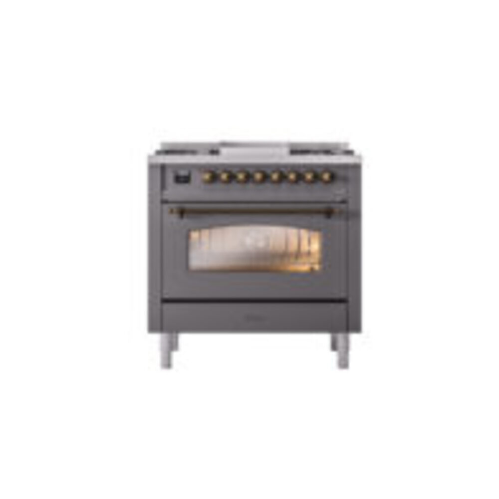 ILVE Nostalgie II 36" UP36FNMPMGB Dual Fuel Range front view