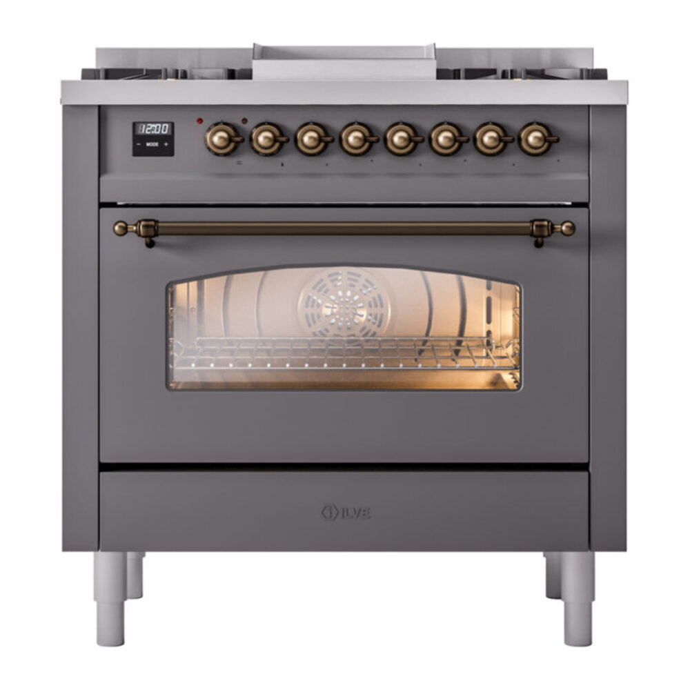 ILVE Nostalgie II 36" UP36FNMPMGB Dual Fuel Range front view