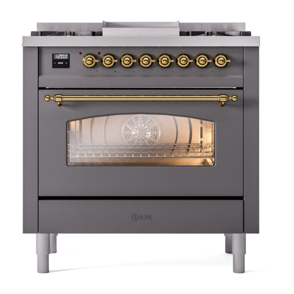 ILVE Nostalgie II 36" UP36FNMPMGGLP Dual Fuel Range front view