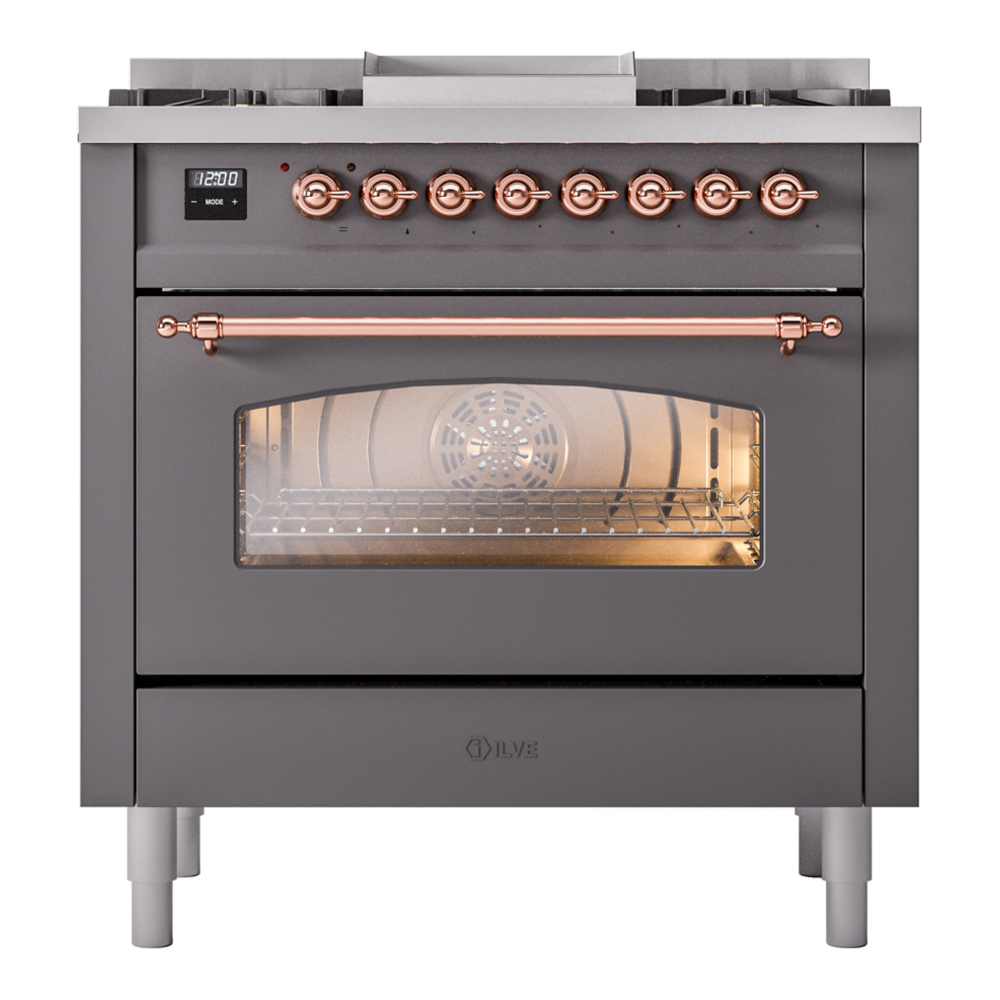 ILVE Nostalgie II 36" UP36FNMPMGPLP Dual Fuel Range front view