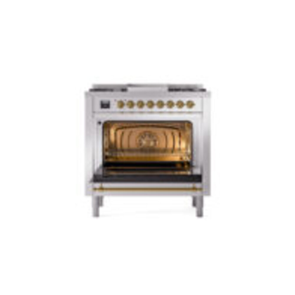 ILVE Nostalgie II 36" UP36FNMPSSGLP Dual Fuel Range door opened