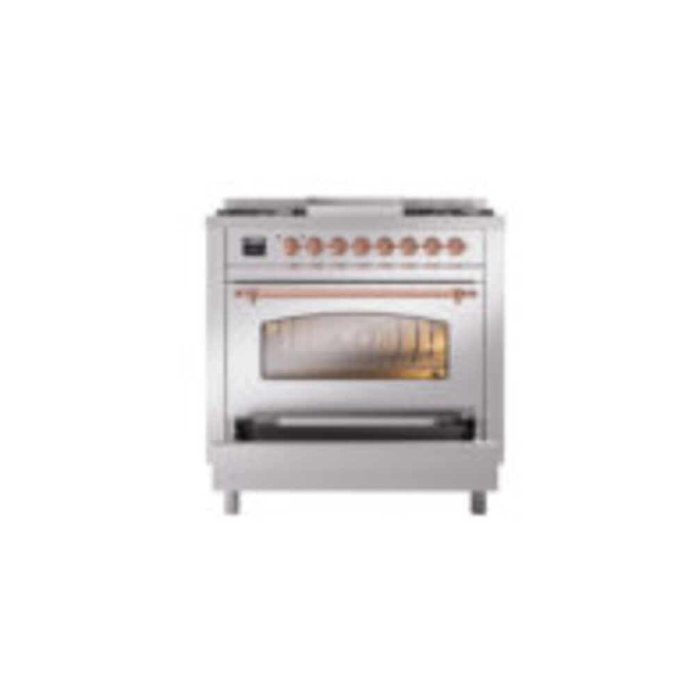 ILVE UP36FNMPSSPLP Nostalgie II 36" Dual Fuel Range, drawer opened