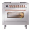 ILVE Nostalgie II 36" UP36FNMPSSP Dual Fuel Range front view