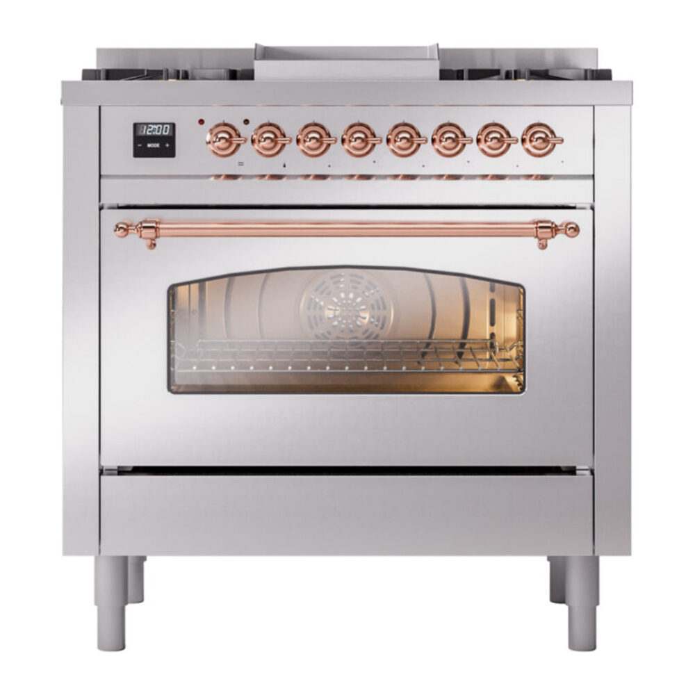 ILVE Nostalgie II 36" UP36FNMPSSP Dual Fuel Range front view