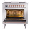 ILVE Nostalgie II 36" UP36FNMPSSP Dual Fuel Range door opened