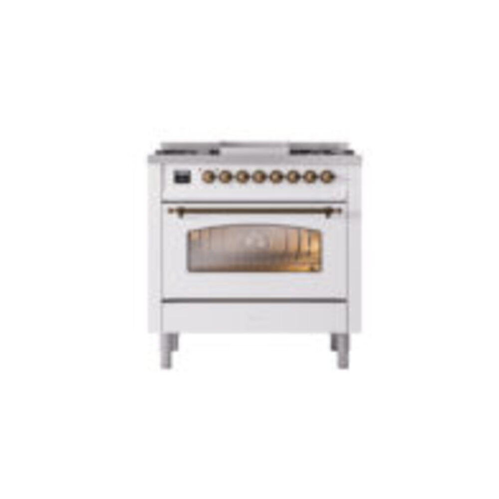 ILVE Nostalgie II 36" UP36FNMPWHB Dual Fuel Range front view