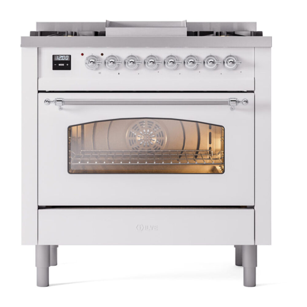 ILVE Nostalgie II 36" UP36FNMPWHCLP Dual Fuel Range front view