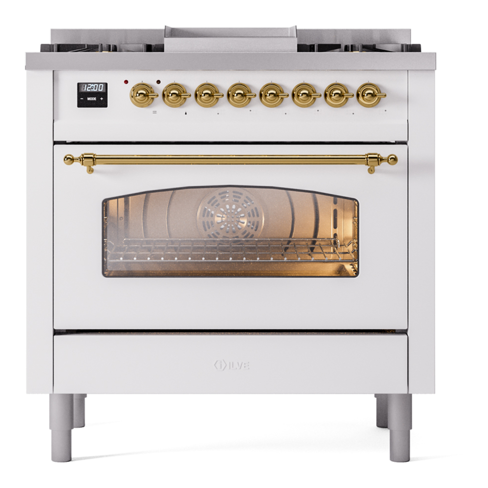 ILVE Nostalgie II 36" UP36FNMPWHG Dual Fuel Range front view