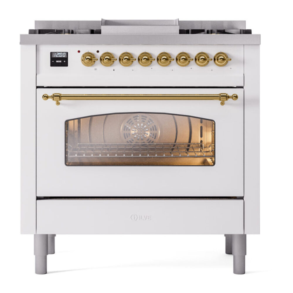 ILVE Nostalgie II 36" UP36FNMPWHG Dual Fuel Range front view