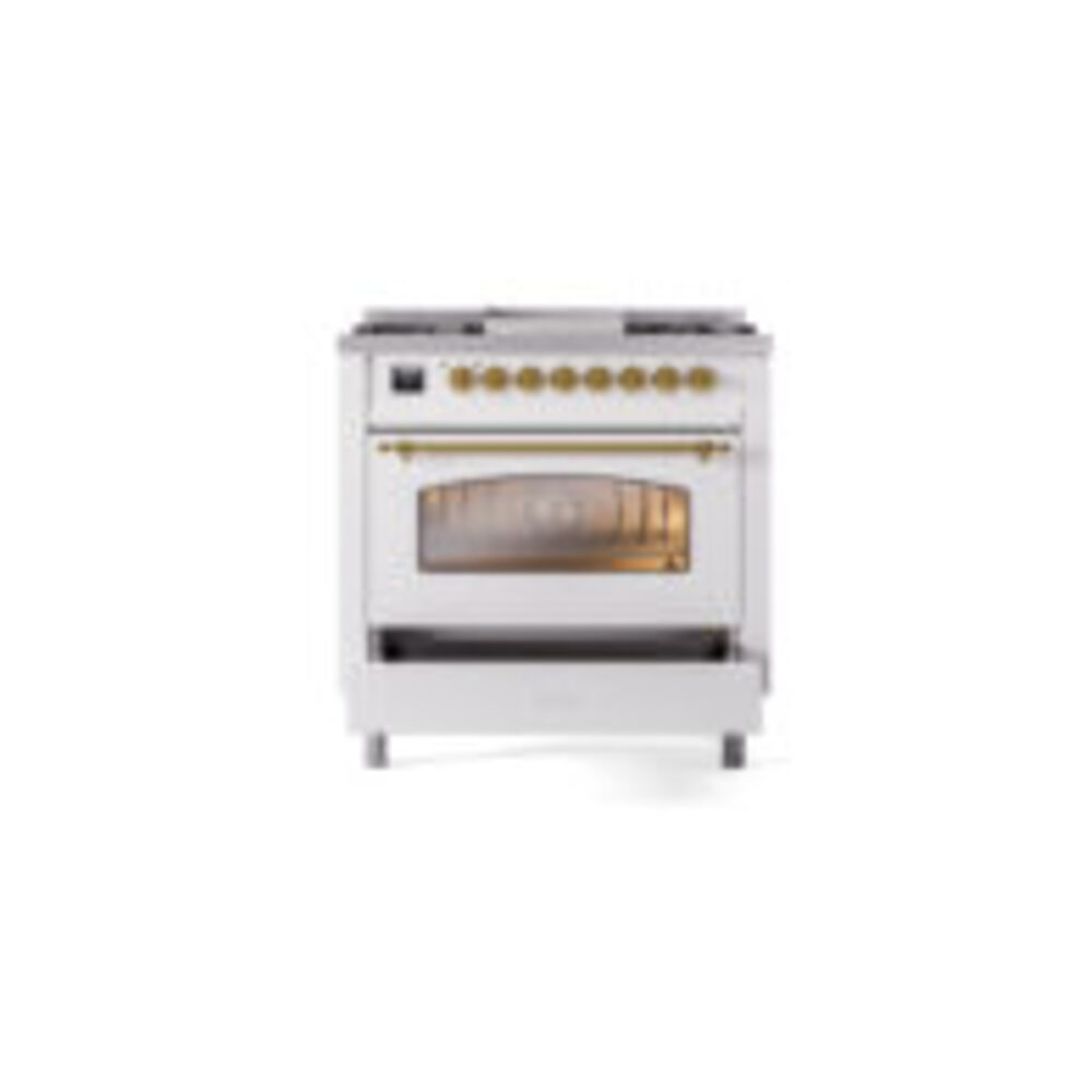 ILVE Nostalgie II 36" UP36FNMPWHG Dual Fuel Range drawer opened