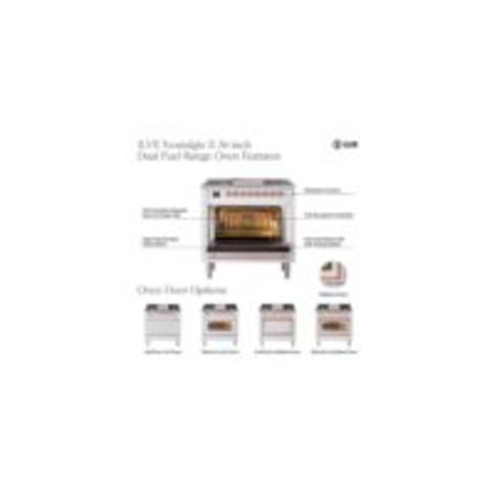 ILVE UP36FNM Nostalgie II 36 inch Dual Fuel Range with 6 Burners and Griddle
