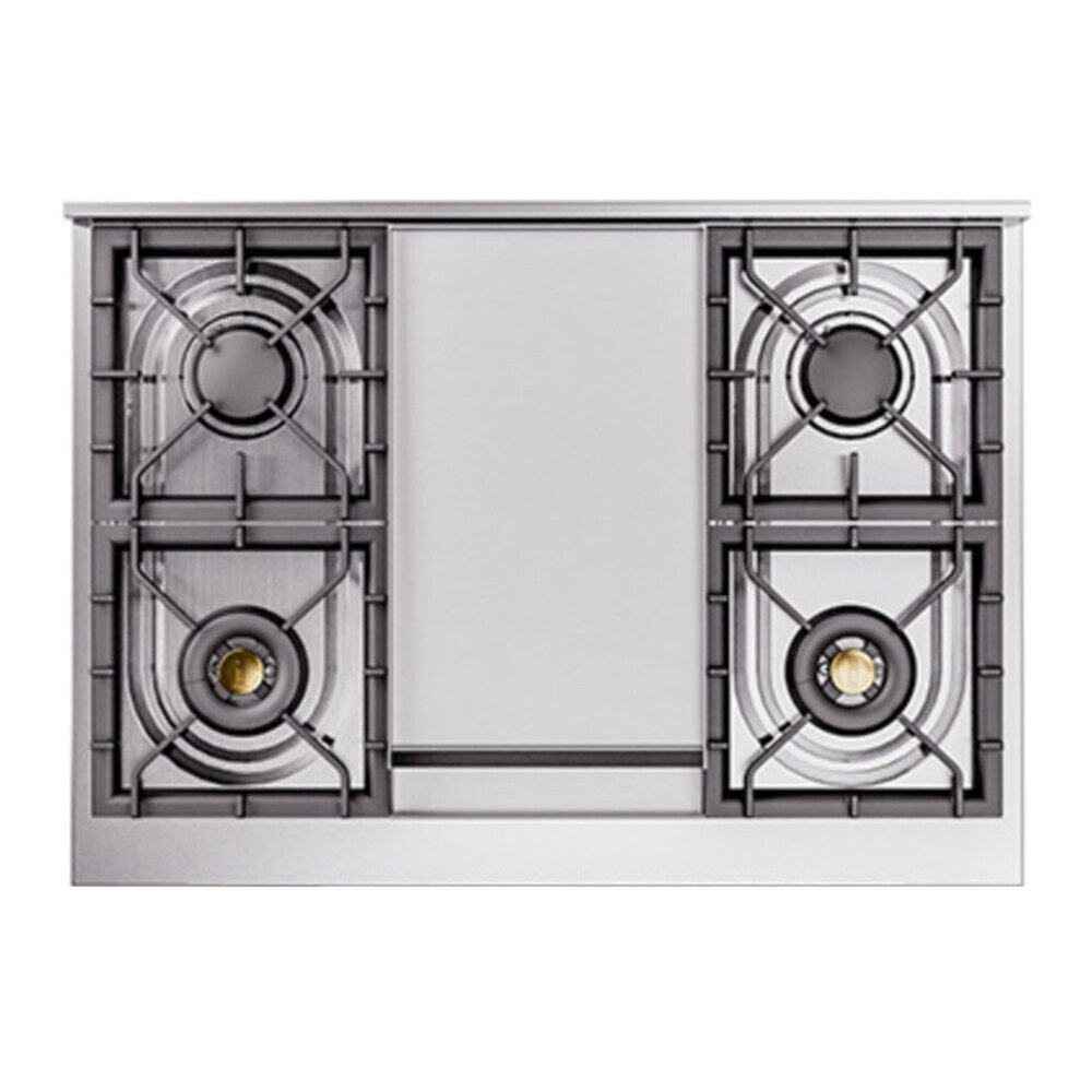 ILVE UP36FQNMPMMPLP Nostalgie II 36 inch Dual Fuel Range with 6 Burners and Griddle (Liquid Propane, Solid Door, Mediterranean Mint, Copper) 5 ILVE UP36FNM Nostalgie II 36 inch Dual Fuel Range with 6 Burners and Griddle