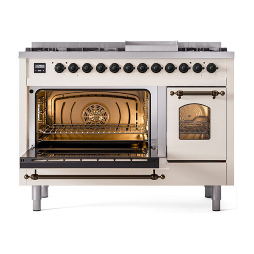 ILVE UP48F Nostalgie II 48 inch Dual Fuel Range with 5.02 cu. ft. Total Double Oven Capacity