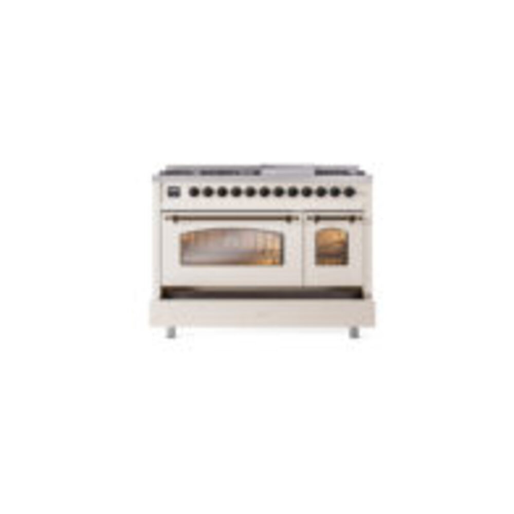 ILVE UP48F Nostalgie II 48 inch Dual Fuel Range with 5.02 cu. ft. Total Double Oven Capacity