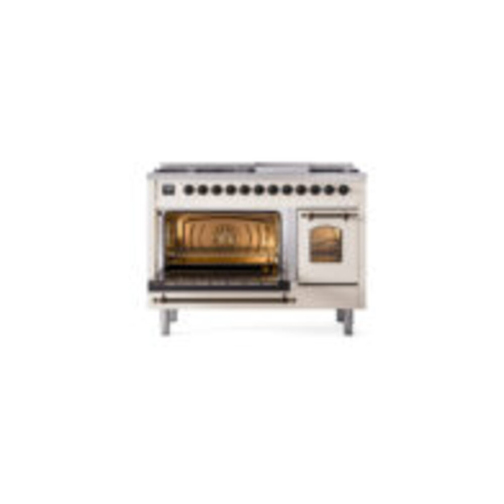 ILVE UP48F Nostalgie II 48 inch Dual Fuel Range with 5.02 cu. ft. Total Double Oven Capacity
