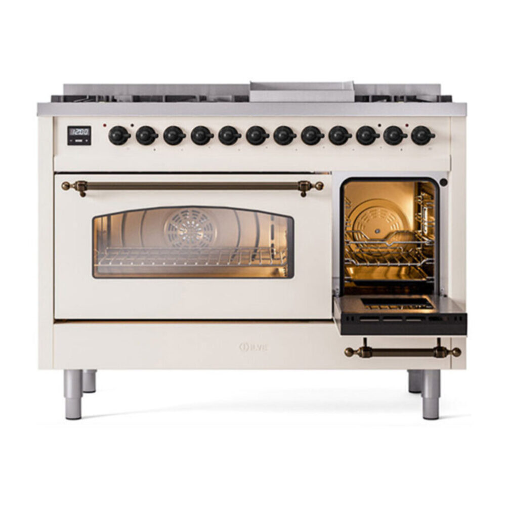 ILVE UP48F Nostalgie II 48 inch Dual Fuel Range with 5.02 cu. ft. Total Double Oven Capacity