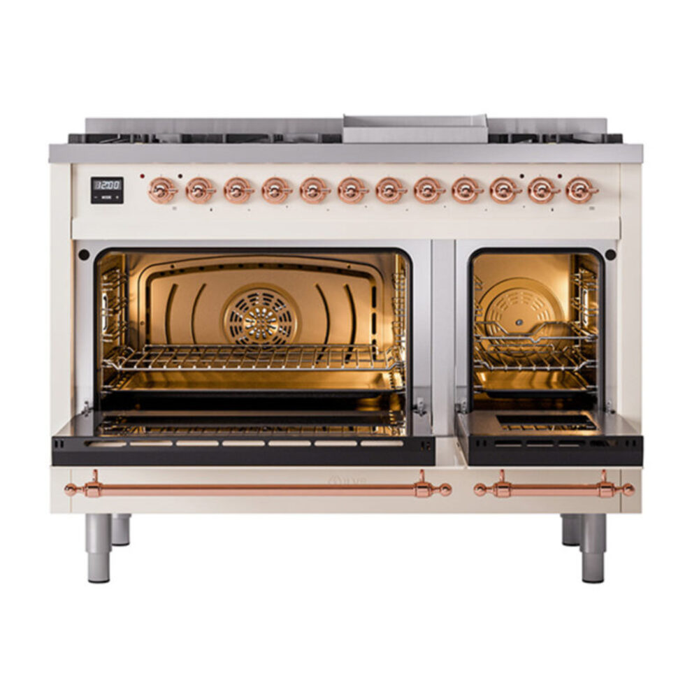 ILVE_UP48FNMPAWP_Nostalgie_II_48"_Dual_Fuel_Range_oven_door_opened