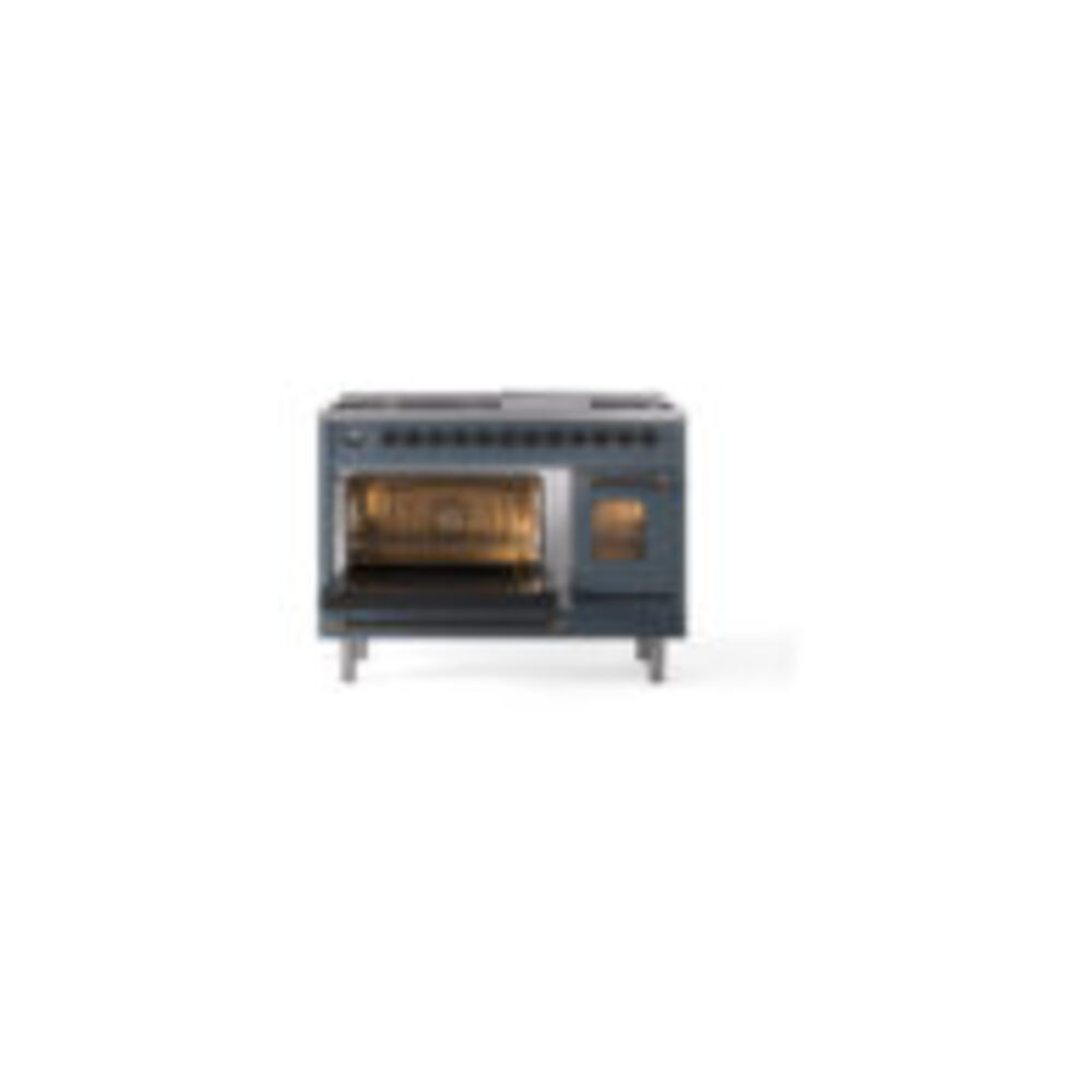 ILVE_UP48FNMPBGBLP_Nostalgie_II_48"_Dual_Fuel_Range_main_oven_door_opened