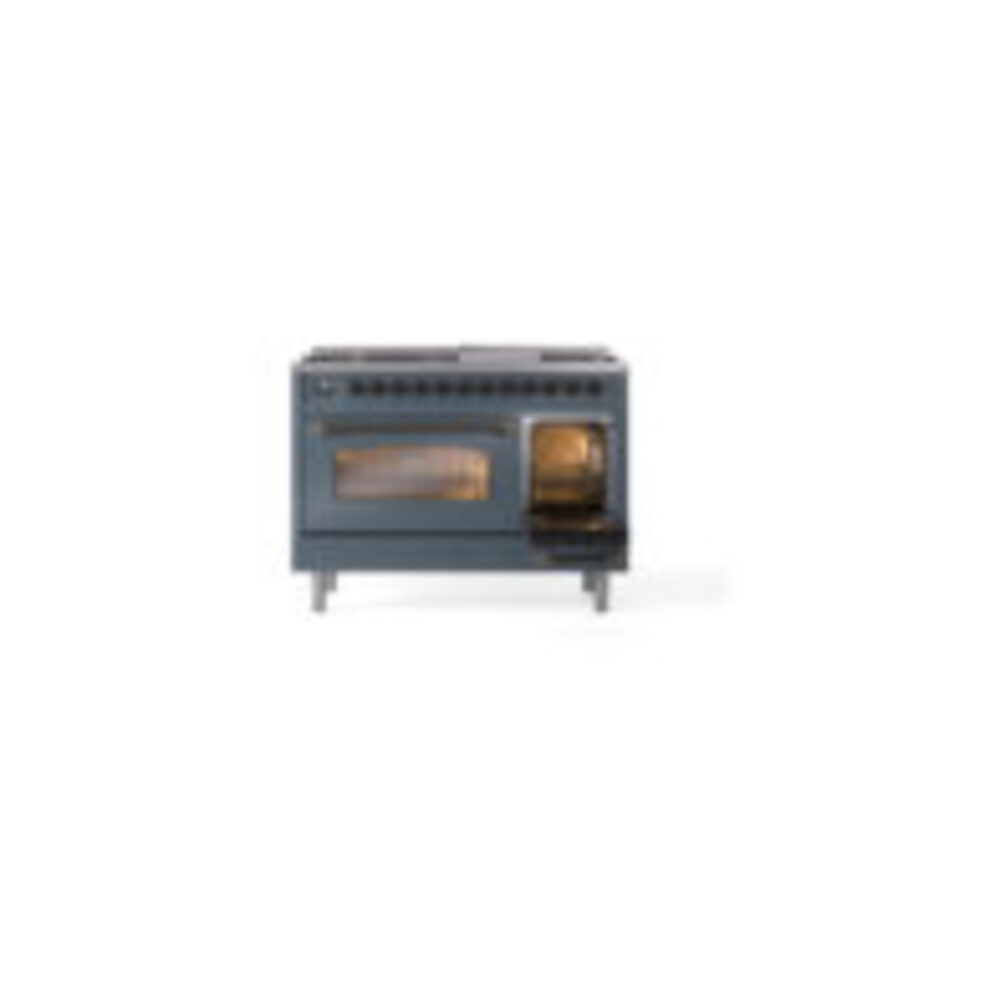 ILVE_UP48FNMPBGBLP_Nostalgie_II_48"_Dual_Fuel_Range_side_oven_door_opened
