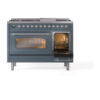 ILVE_UP48FNMPBGCLP_Nostalgie_II_48"_Dual_Fuel_Range_side_oven_door_opened