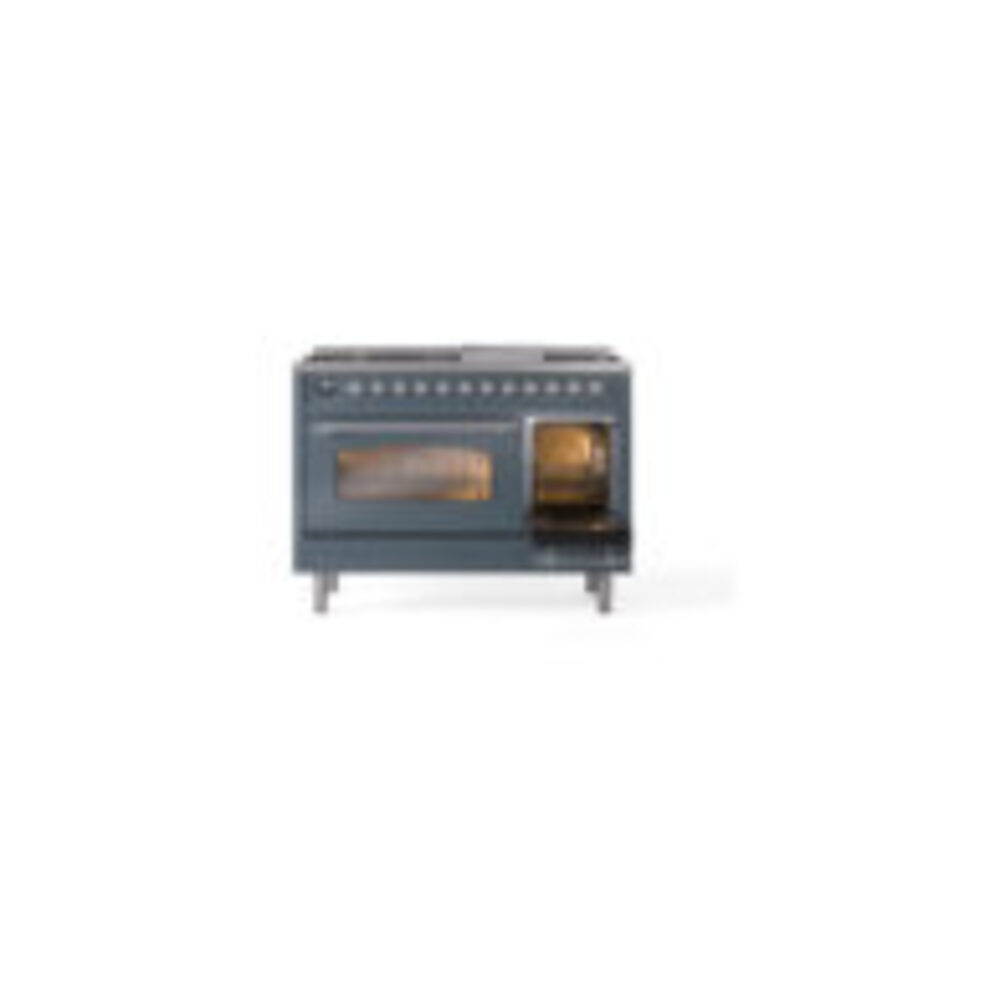 ILVE_UP48FNMPBGCLP_Nostalgie_II_48"_Dual_Fuel_Range_side_oven_door_opened