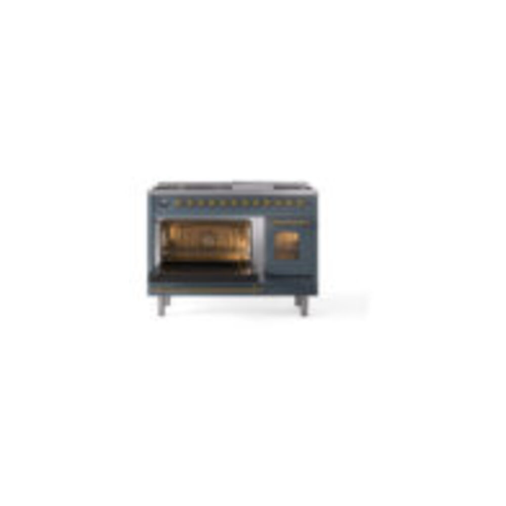 ILVE_UP48FNMPBGGLP_Nostalgie_II_48"_Dual_Fuel_Range_main_oven_door_opened