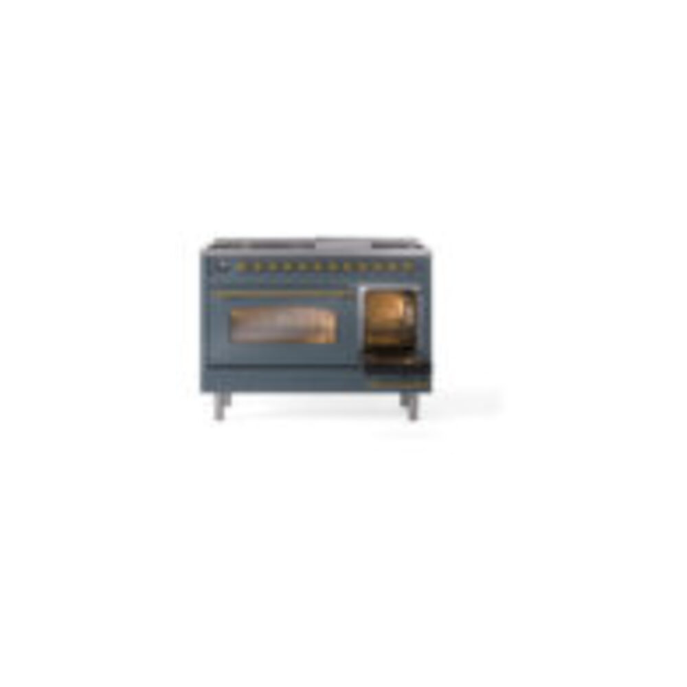 ILVE_UP48FNMPBGGLP_Nostalgie_II_48"_Dual_Fuel_Range_side_oven_door_opened