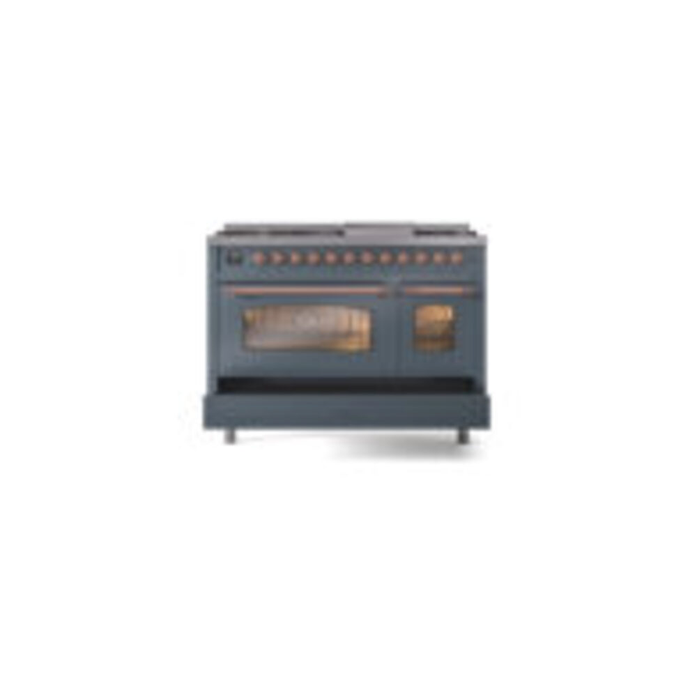 ILVE_UP48FNMPBGPLP_Nostalgie_II_48"_Dual_Fuel_Range_drawer_opened