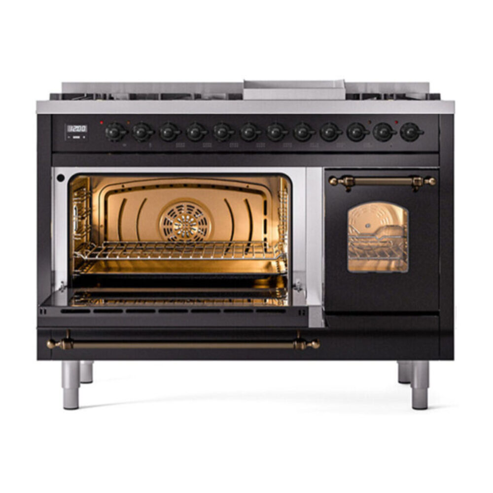 ILVE UP48F Nostalgie II 48 inch Dual Fuel Range with 5.02 cu. ft. Total Double Oven Capacity