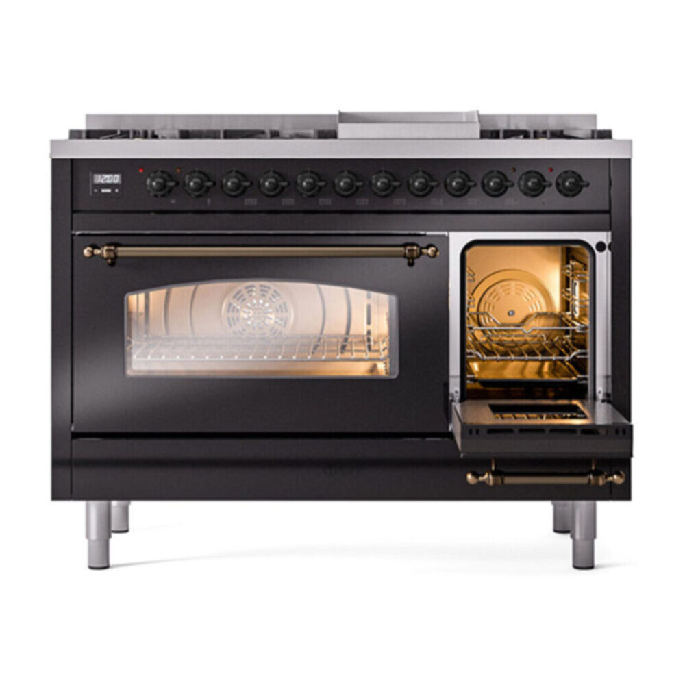 ILVE UP48F Nostalgie II 48 inch Dual Fuel Range with 5.02 cu. ft. Total Double Oven Capacity