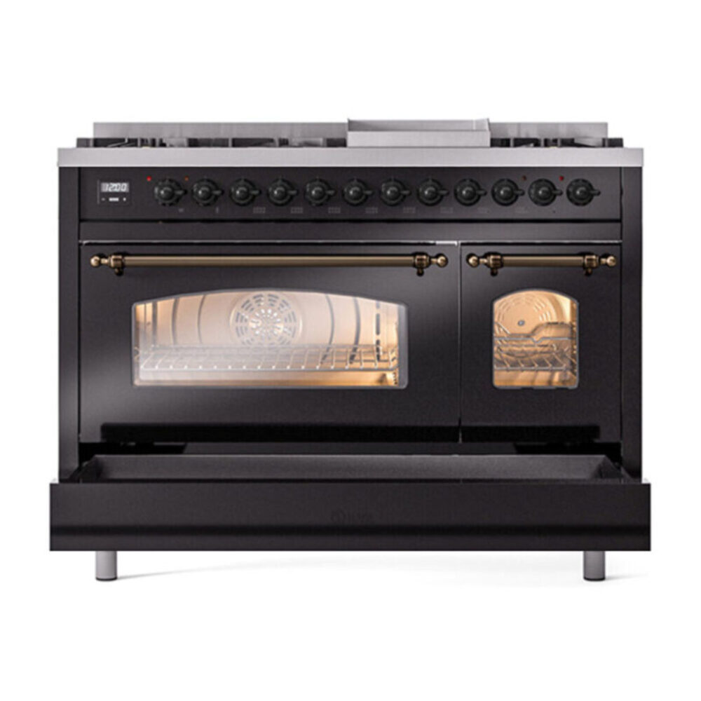 ILVE UP48F Nostalgie II 48 inch Dual Fuel Range with 5.02 cu. ft. Total Double Oven Capacity