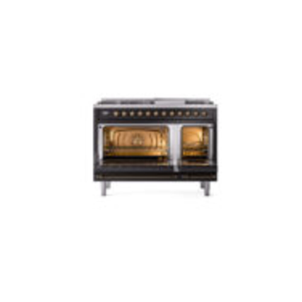 ILVE_UP48FNMPBKB_Nostalgie_II_48"_Dual_Fuel_Range_oven_door_opened