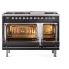 ILVE_UP48FNMPBKCLP_Nostalgie_II_48"_Dual_Fuel_Range_oven_door_opened