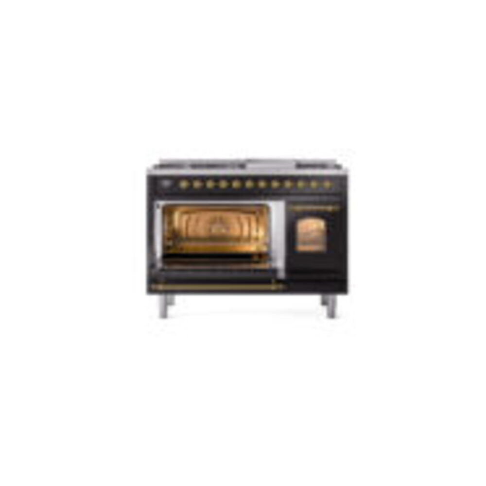 ILVE_UP48FNMPBKGLP_Nostalgie_II_48"_Dual_Fuel_Range_main_oven_door_opened