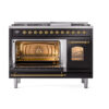 ILVE_UP48FNMPBKG_Nostalgie_II_48"_Dual_Fuel_Range_main_oven_door_opened