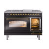 ILVE_UP48FNMPBKG_Nostalgie_II_48"_Dual_Fuel_Range_side_oven_door_opened