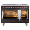 ILVE_UP48FNMPBKPLP_Nostalgie_II_48"_Dual_Fuel_Range_oven_door_opened